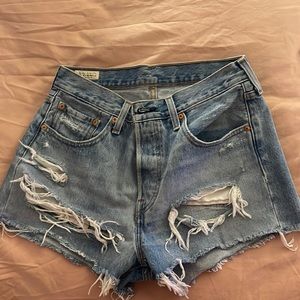 Levi’s 501 Ripped High Rise Shorts